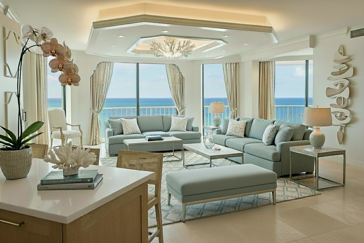 Coastal Living Area Oceanfront condo AIAQ