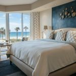 Httpswww Andyquinones Net contemporary interior design has many faces In this case we have decorated this beachfront condo bedroom with a dramatic leather wall and light fabrics that are elegantly embroidered Interior design in palm beach florida