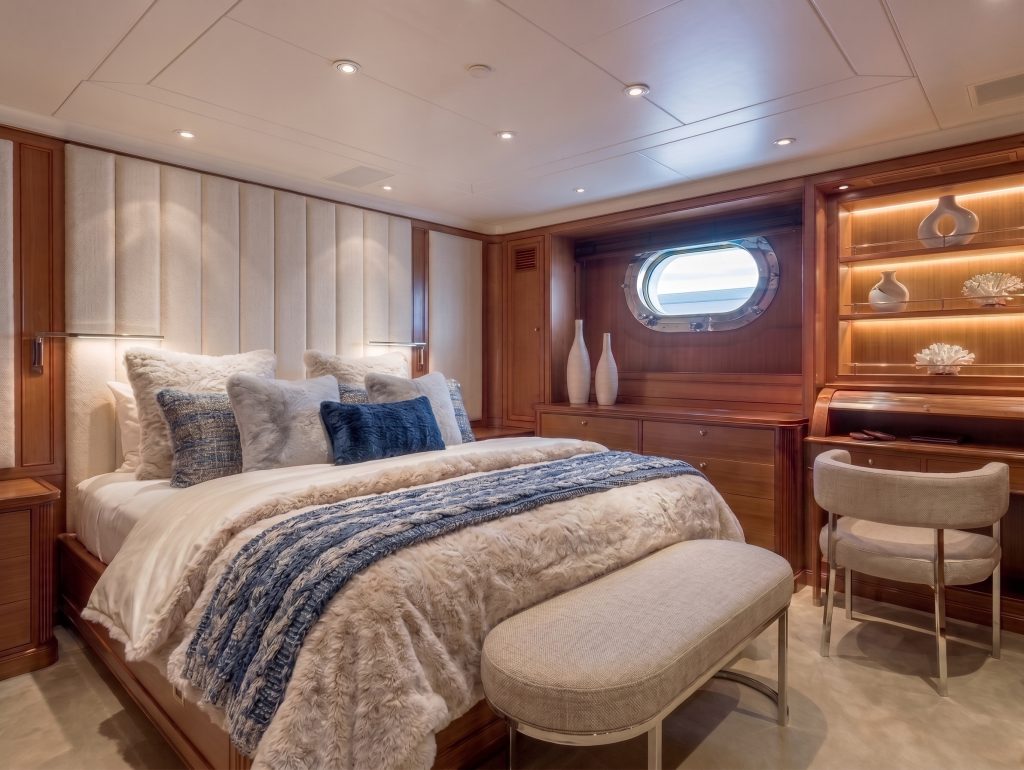 Httpswww Andyquinones Net yacht decor  staging is an essential step when preparing for the 2026 fort lauderdale boat show In this stateroom our design team enhanced the space with a custom updated headliner upholstered headboard premium bedding new carpeting designer lighting curated coastal accessories and carefully selected freestanding furnishings Call us today and book a free consultation to get your vessel ready for the 2026 boat show